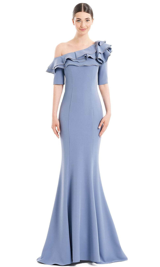 Alexander by Daymor 1663 - Ruffled One-Shoulder Formal Gown