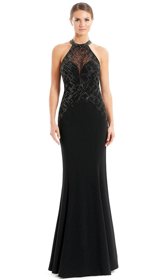 Alexander by Daymor 1672 - Illusion Halter Evening Dress