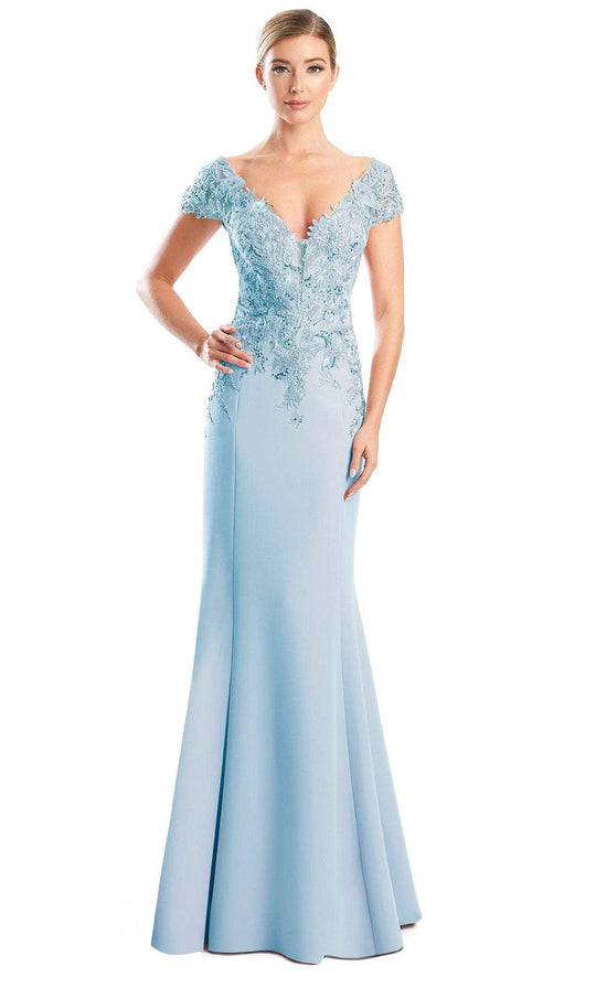 Alexander by Daymor 1752S23 - Modest V Neck Lace Formal Gown