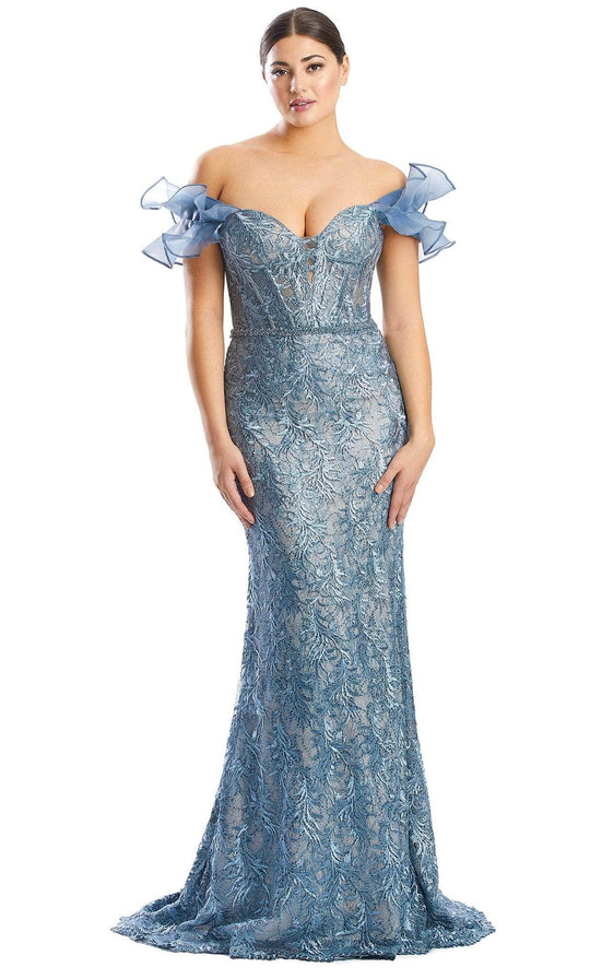 Alexander by Daymor 1774S23 - Ruffled Sleeve Sweetheart Lace Gown