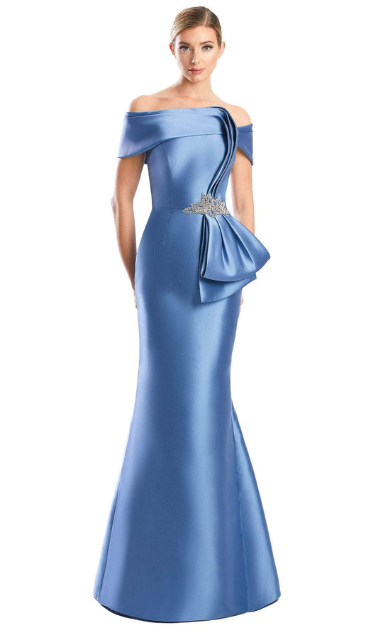 Alexander by Daymor 1783S23 - Draped Side Sash Formal Dress