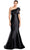 Alexander by Daymor 1850F23 - Bow Accent Asymmetric Evening Gown Special Occasion Dress 0 / Black