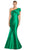 Alexander by Daymor 1850F23 - Bow Accent Asymmetric Evening Gown Special Occasion Dress 00 / Emerald