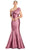 Alexander by Daymor 1850F23 - Bow Accent Asymmetric Evening Gown Special Occasion Dress 00 / Rose