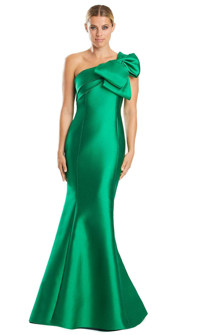 Alexander by Daymor 1850F23 -One-Shoulder Mermaid Evening Gown Evening Dresses 6 / Emerald
