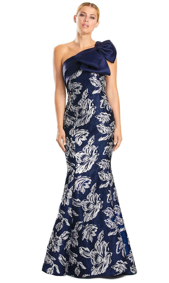 Alexander by Daymor 1851F23 - One-Sleeve Bow Accented Prom Dress