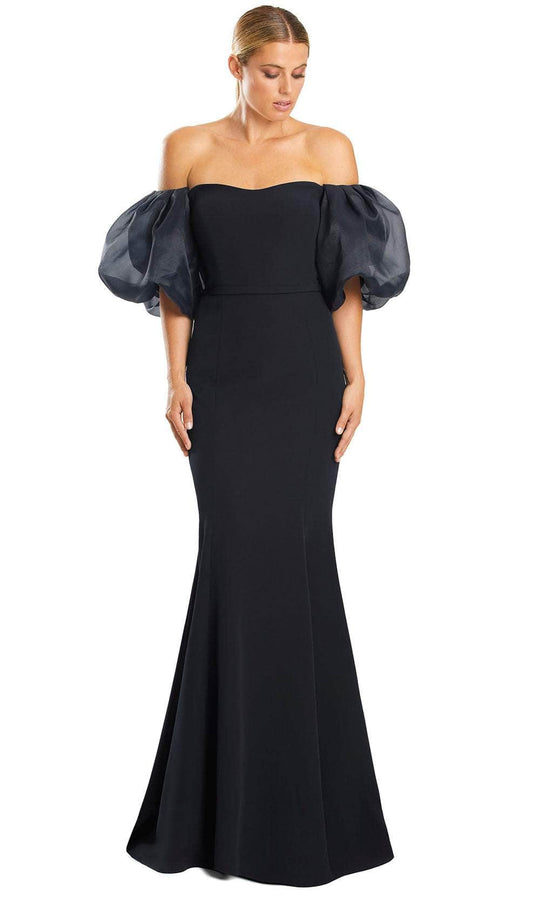 Alexander by Daymor 1870F23 - Puff Sleeve Trumpet Evening Gown
