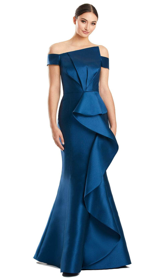 Alexander by Daymor 1873F23 - Off-Shoulder Ruffle Detailed Evening Gown