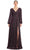 Alexander by Daymor 1877F23 - Long Sleeve Ruched Evening Gown Special Occasion Dress 00 / Cranberry