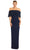 Alexander by Daymor 1883F23 - Beaded Off Shoulder Evening Gown Special Occasion Dress 00 / Navy