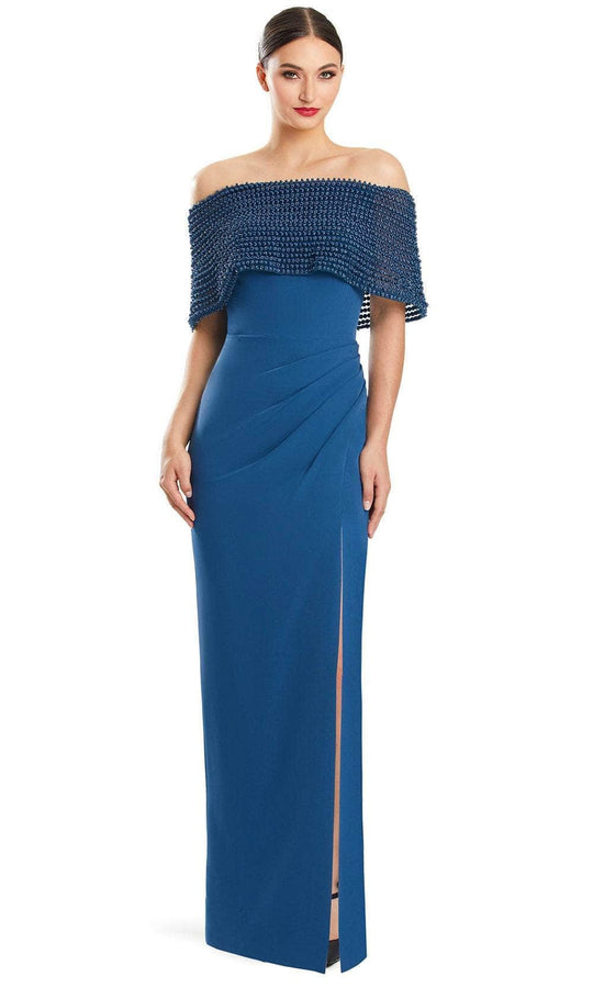 Alexander by Daymor 1883F23 - Off-Shoulder Column Evening Gown