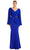 Alexander by Daymor 1886F23 - Pleated V-Neck Evening Gown Special Occasion Dress 00 / Sapphire