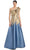 Alexander by Daymor 1950S24 - Ruffled One-Shoulder Prom Gown Prom Dresses 4 / Cerulean blue/Gold