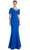 Alexander by Daymor 1954S24 - Bow Detailed Off Shoulder Evening Dress Mother of the Bride Dresses 4 / Blue