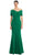 Alexander by Daymor 1954S24 - Bow Detailed Off Shoulder Evening Dress Mother of the Bride Dresses 4 / Emerald