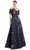 Alexander by Daymor 1960S24 - Bow Off-Shoulder Ballgown Ball Gowns 4 / Navy/Gold