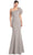 Alexander by Daymor 1964S24 - Embellished Puff Sleeve Evening Dress Evening Dresses 4 / Taupe