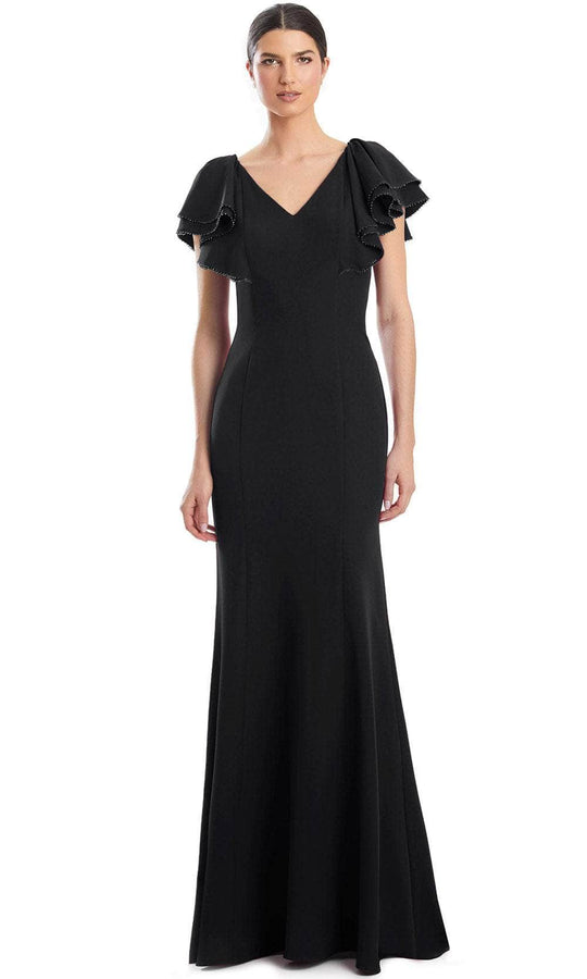 Alexander by Daymor 1968S24 - Flutter Sleeve Sheath Evening Dress