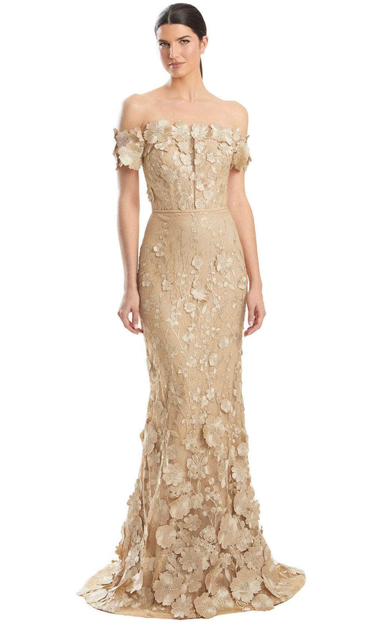 Alexander by Daymor 1971S24 - Lace Applique Off Shoulder Prom Gown