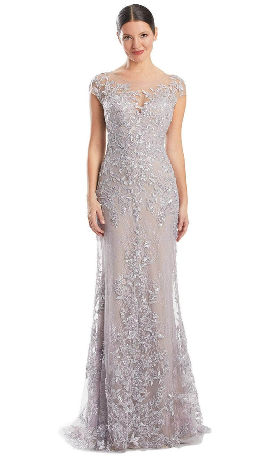Alexander by Daymor 1973S24 - Lace Applique Short Sleeve Prom Dress