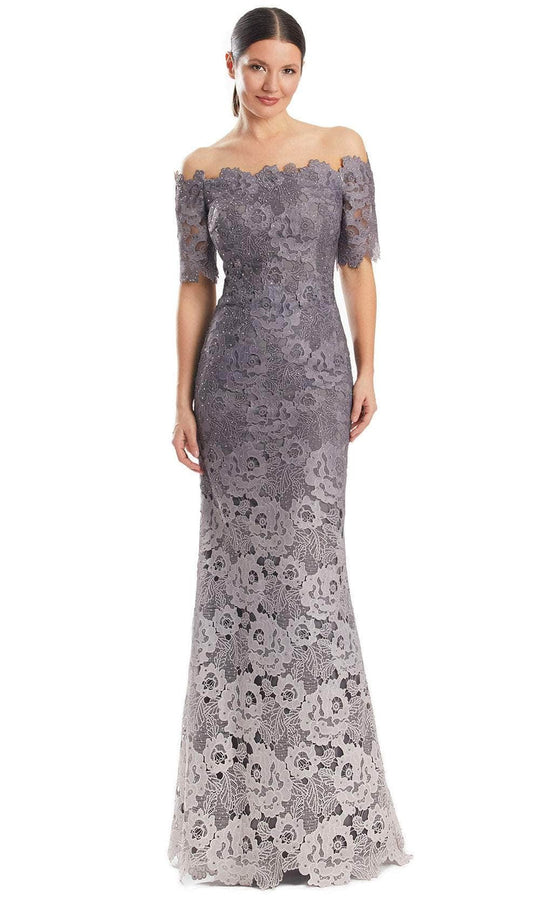 Alexander by Daymor 1976S24 - Short Sleeves Lace Applique Prom Dress