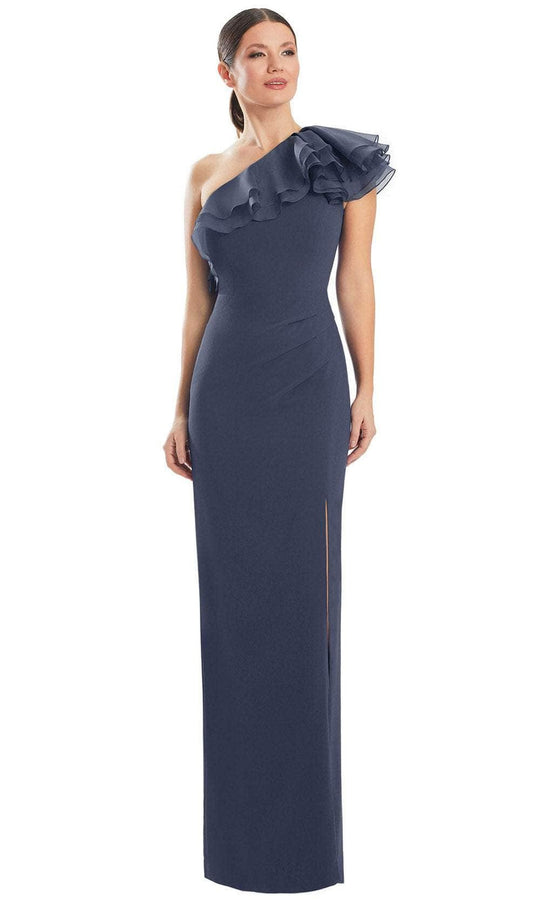 Alexander by Daymor 1982S24 - One-Sleeve Ruffle Detailed Prom Gown