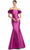 Alexander by Daymor 1991S24 - Floral Appliqued Mermaid Evening Dress Evening Dresses 4 / Fuchsia