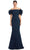 Alexander by Daymor 1992S24 - Off-Shoulder Ruffle Detailed Prom Dress Prom Dresses 4 / Navy