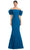 Alexander by Daymor 1992S24 - Off-Shoulder Ruffle Detailed Prom Dress Prom Dresses 4 / Peacock