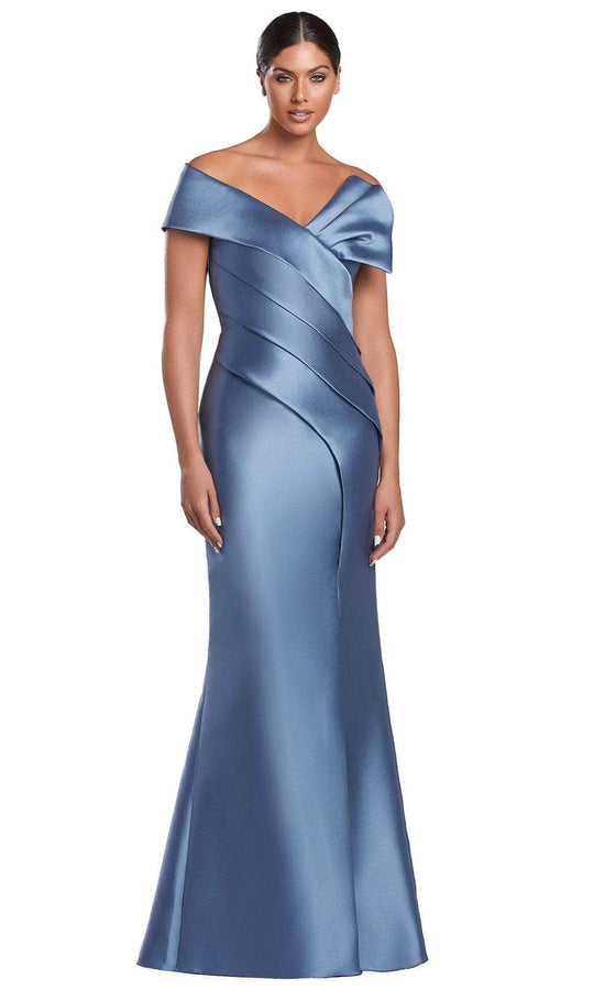 Alexander by Daymor 2052F24 - Off Shoulder Pleated Bodice Gown