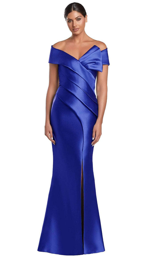 Alexander by Daymor 2052F24 Pleated Sheath Evening Dress