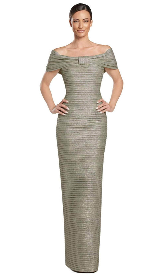 Alexander by Daymor 2066F24 - Off Shoulder Bow Detailed Evening Gown