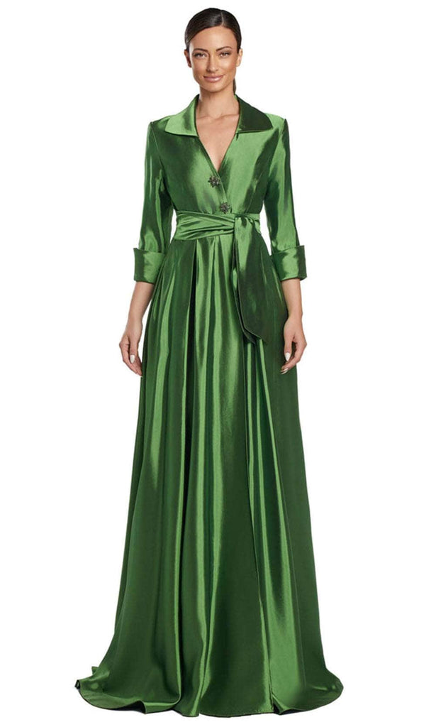 Alexander by Daymor 2067F24 - Collared V-Neck A-Line Evening Gown 14 / Chartreuse - Shop Alexander by Daymor dresses on Couture Candy at Alexander by Daymor 2067F24 - Collared V-Neck A-Line Evening Gown 14 / Chartreuse - Shop Alexander by Daymor dresses on Couture Candy at