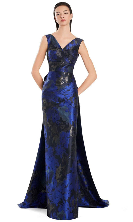 Alexander by Daymor 3043DS25 - V-Neck Column Gown with Overskirt