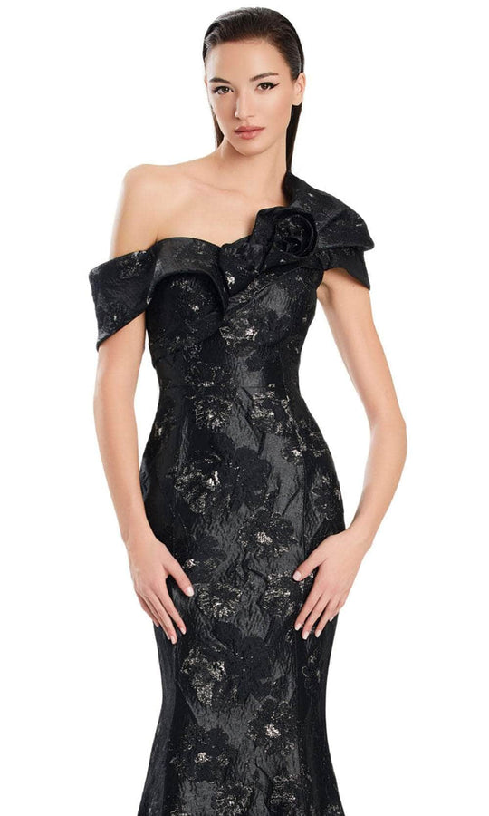 Alexander by Daymor 3050S25 - Asymmetric Floral Print Mermaid Gown