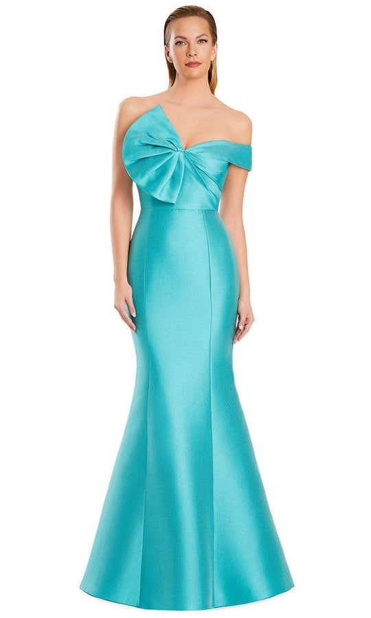 Alexander by Daymor 3052S25 - Off-Shoulder Bow Detail Mermaid Gown