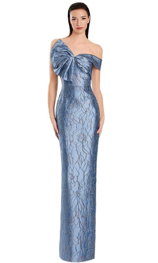 Alexander by Daymor 3053S25 - Asymmetrical Column Gown with Bow Detail