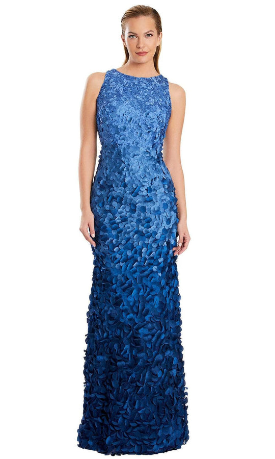 Alexander by Daymor 3062S25 - Jewel Neckline Ombre Appliqued Gown