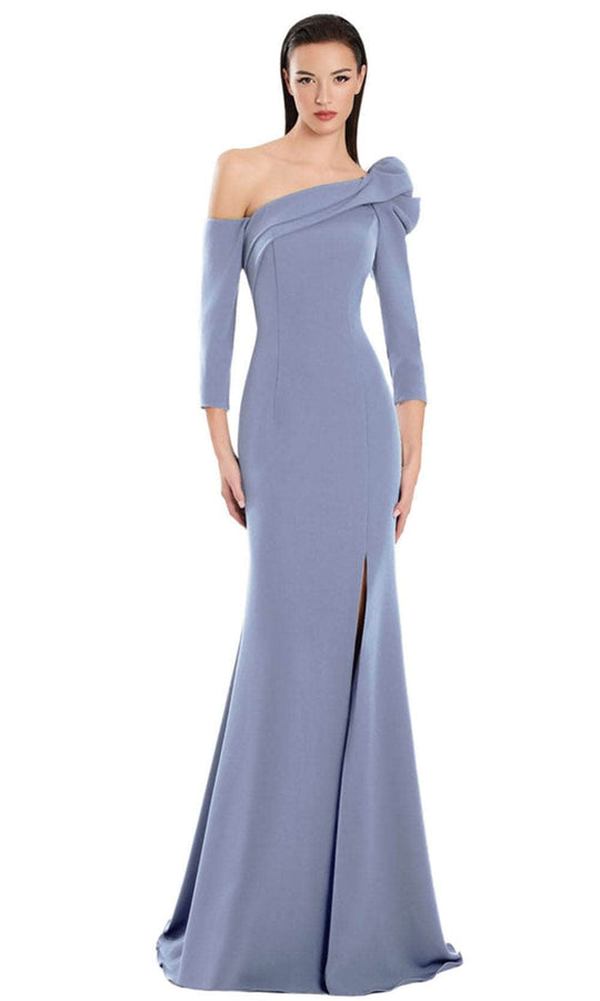Alexander by Daymor 3069S25 - Asymmetric Neck Draped Sheath Gown