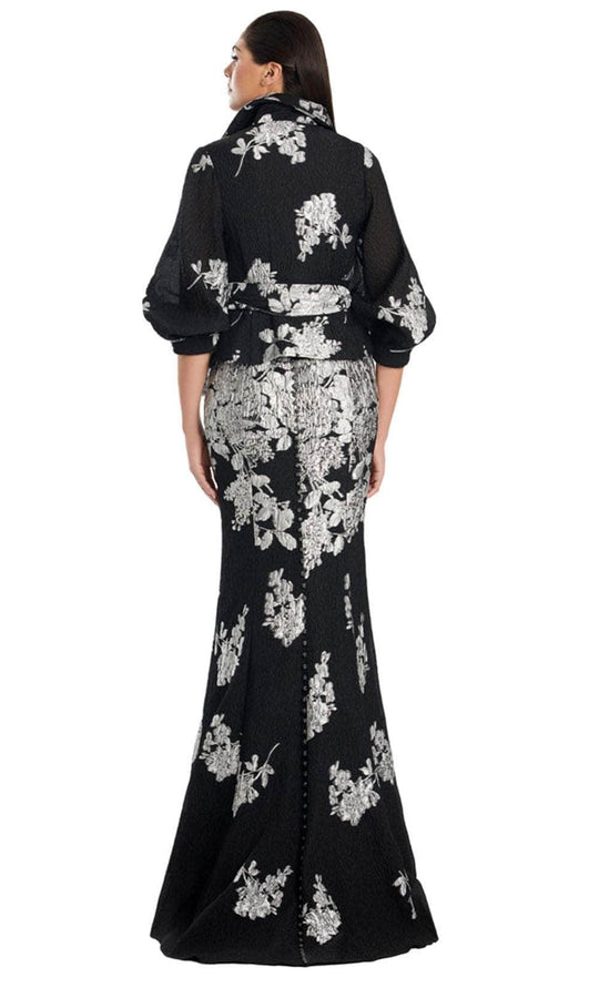 Alexander by Daymor 3088S25 - Wrap Jacket Floral Mermaid Gown