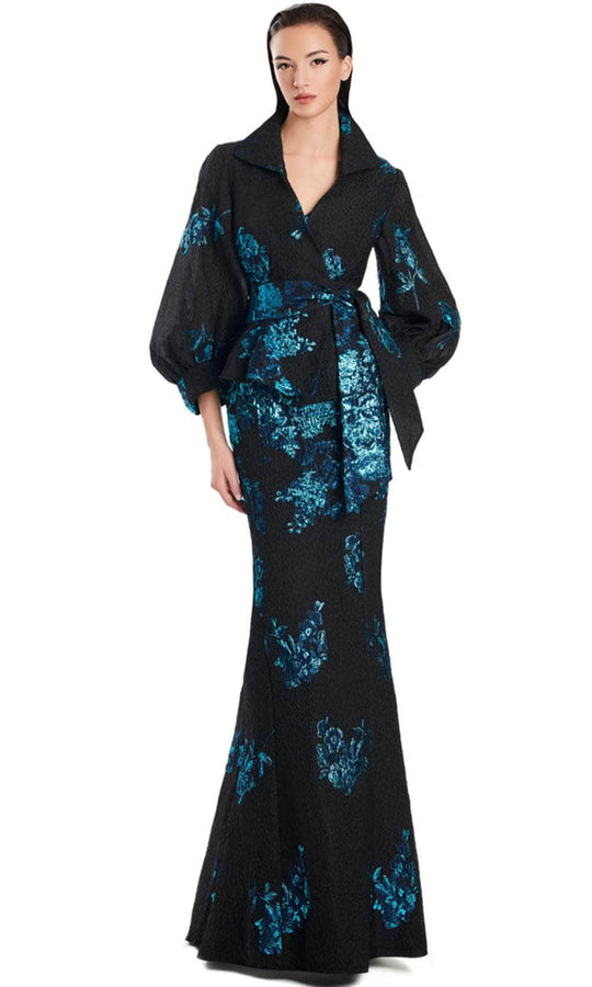 Alexander by Daymor 3088S25 - Wrap Jacket Floral Mermaid Gown