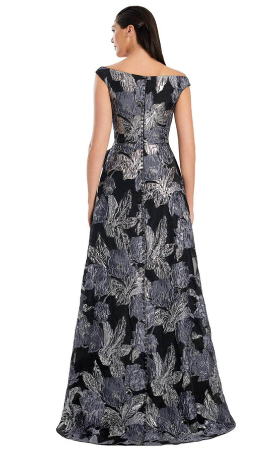 Alexander by Daymor 3095S25 - Floral Metallic A-Line Gown with Ruffles