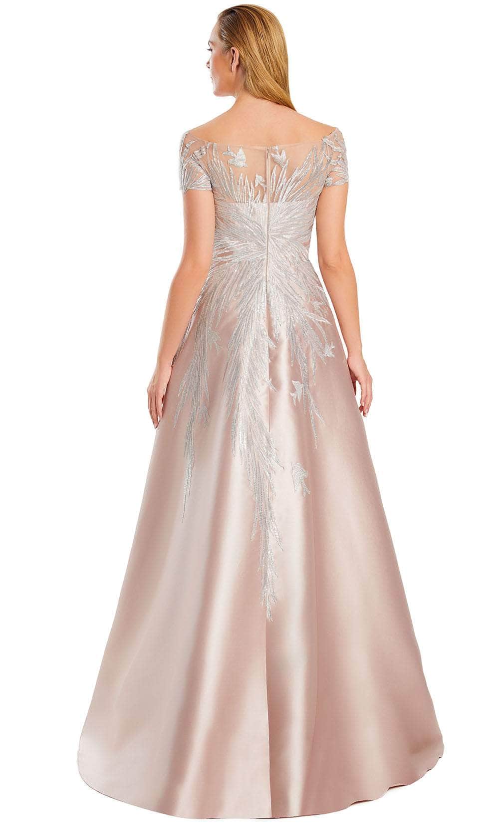 long sleeve evening gowns dresses Floral Embellished Gown Plus Size Evening Pant Size:S/4-6 Biscotti