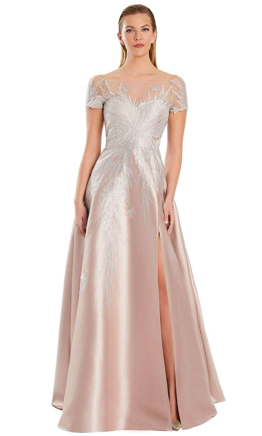 Alexander by Daymor 3096S25 - Illusion Neck Embroidered A-Line Gown