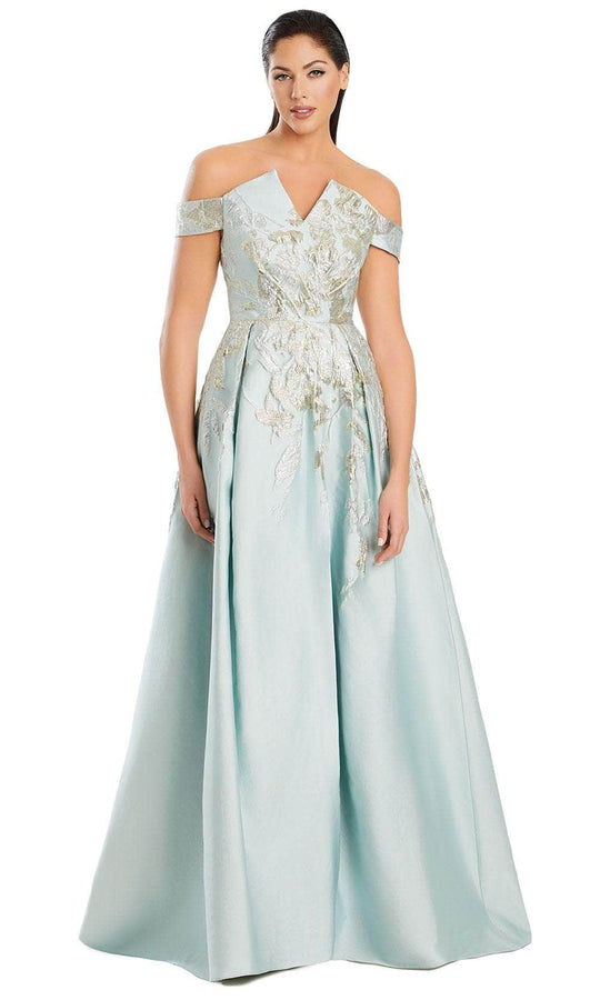 Alexander by Daymor 3097S25 - Off-Shoulder Floral Print Gown