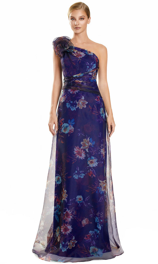 Alexander by Daymor 3106F25 - One Shoulder Floral A-Line Gown