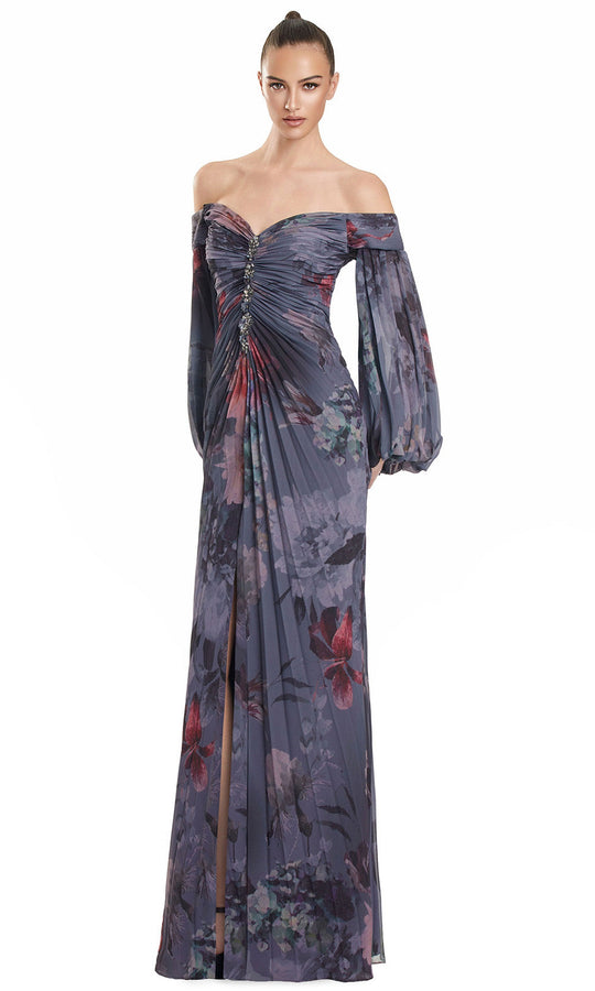Alexander by Daymor 3146F25 - Sweetheart Floral Pleated Evening Gown