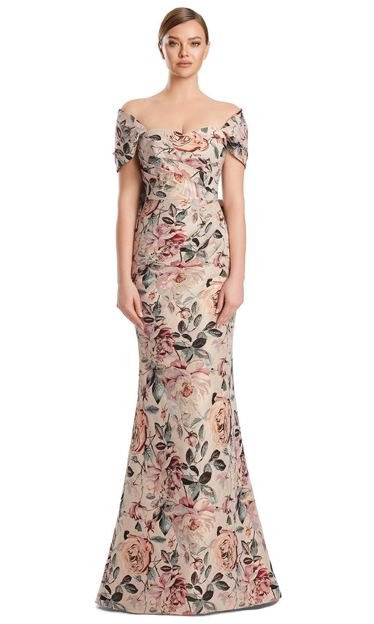 Alexander by Daymor 3206S26 - Off Shoulder Floral Gown