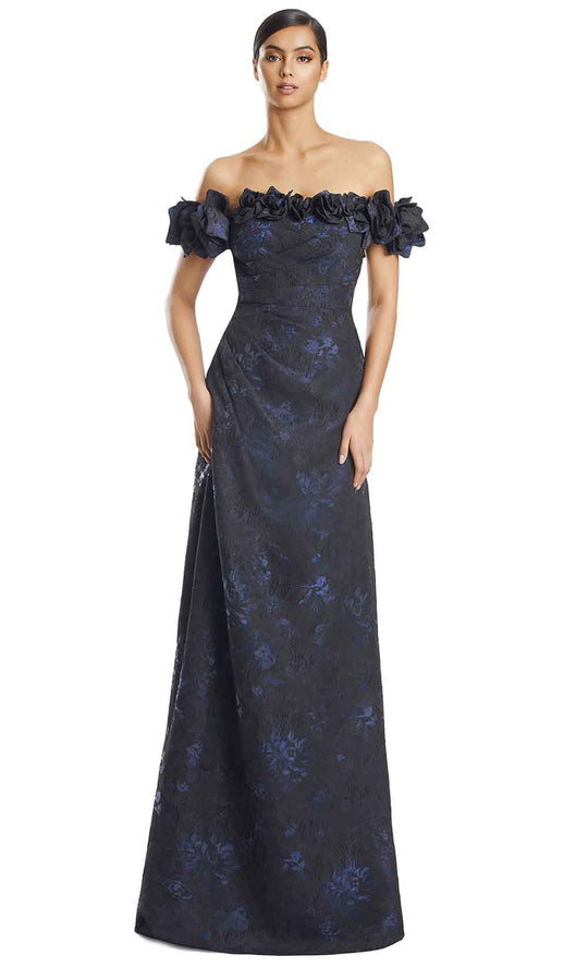 Alexander by Daymor 3216S26 - Off Shoulder Gown with Floral Detail