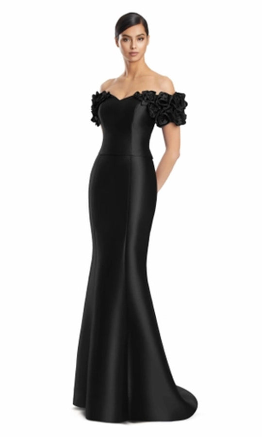 Alexander by Daymor 3254S26 - Off Shoulder Floral Sleeve Gown